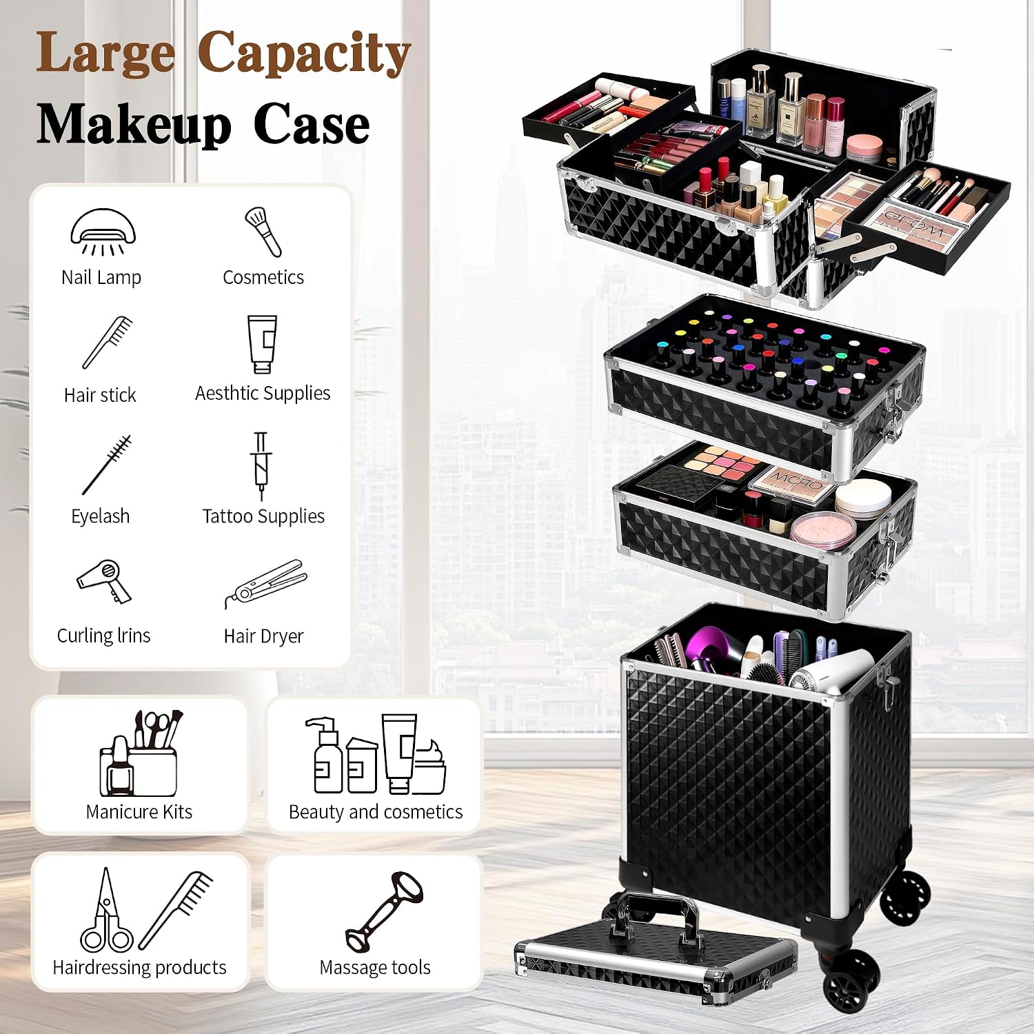 Valise de maquillage à roulett - Caster Wheel avis et prix