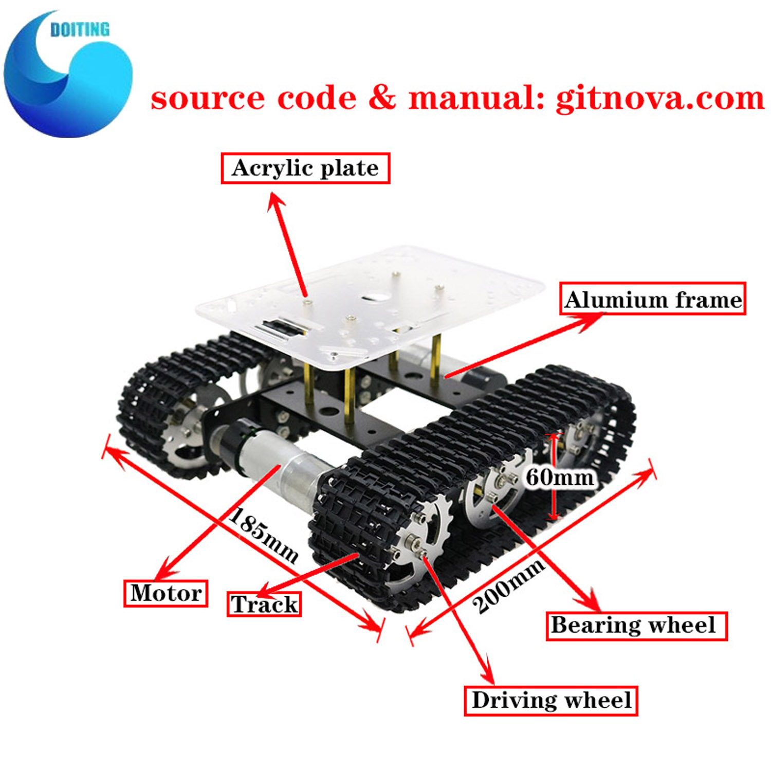 Châssis de voiture-citerne Rob - Tracked Robot Chassis avis et prix